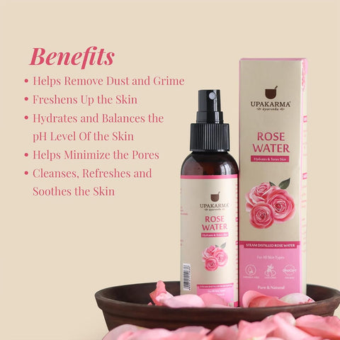 Upakarma Ayurveda Rose Water Spray - Natural Gulab Jal Moisturiser, 120ml - Image 4