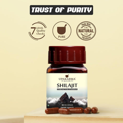 Upakarma Ayurveda Shilajit Capsules - 100% Pure, 1200mg Daily Dosage, 90 Veg Capsules - Image 7