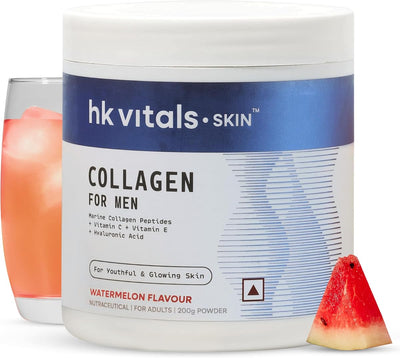 HK Vitals Skin Radiance Marine Collagen Powder for Men with Vitamin C - 200g