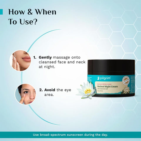 Pilgrim Retinol Night Cream with Vitamin C & Hyaluronic Acid - 50g - Image 6