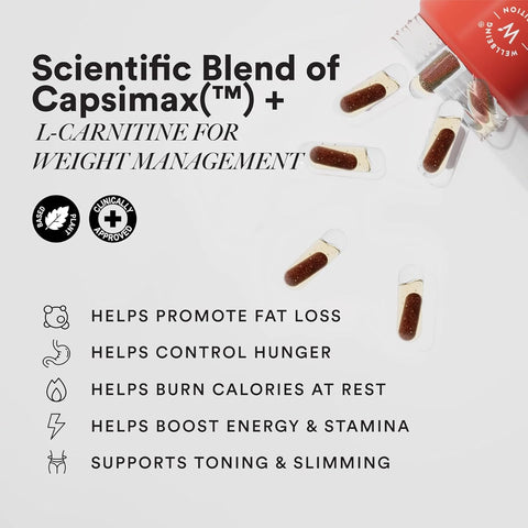 Wellbeing Nutrition Slow Burn Capsules - L-Carnitine, Caffeine & Chromium - 60 Capsules - Image 4