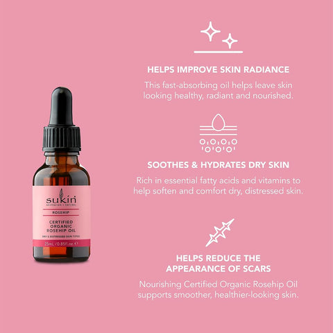 Sukin Certified Organic Rosehip Oil - 25ml Face Serum - Image 5