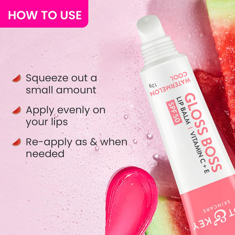 Dot & Key Gloss Boss Lip Balm With Vitamin C+E Watermelon Rush 12gm