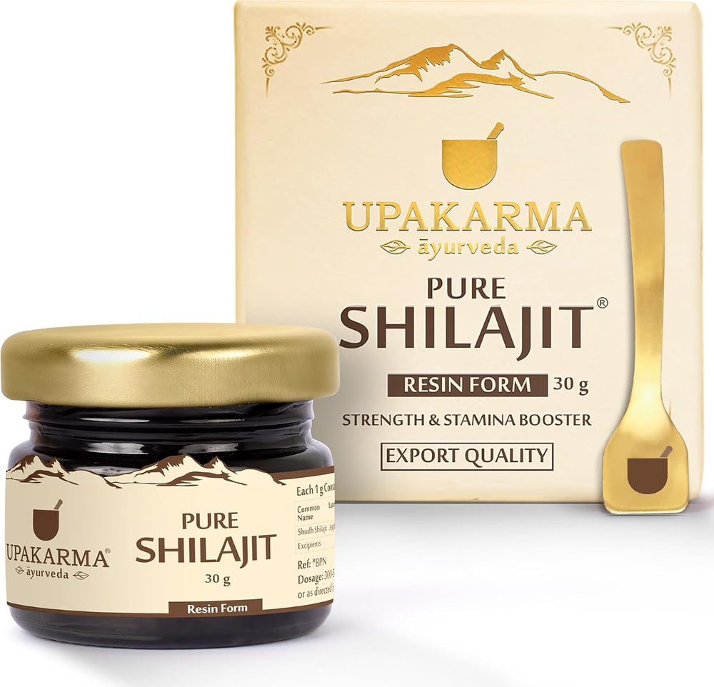Upakarma Ayurveda Shilajit Resin - Pure Soft, Natural Source of Fulvic Acid, 30g