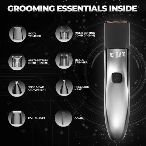 Beardo Chrome Beast Grooming Kit with 6 Attachments & 40 Settings - Image 3