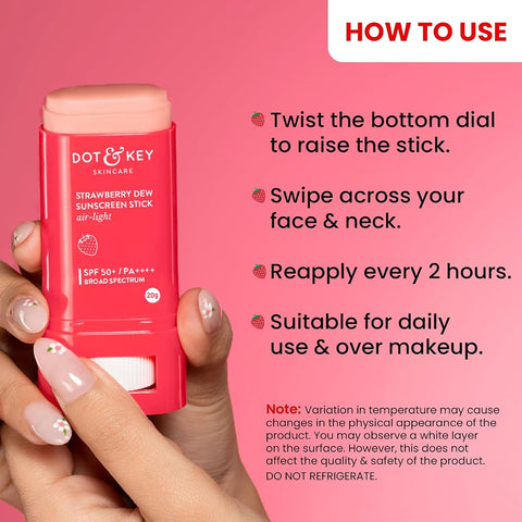 Dot & Key SPF 50 Strawberry Dew Sunscreen Stick - 20g - Image 7