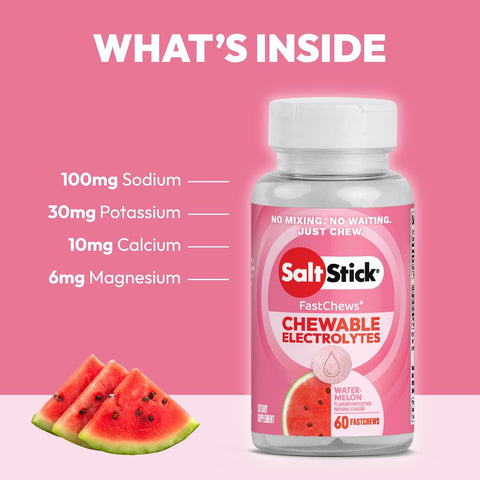 SaltStick Electrolyte Fastchews - Watermelon Flavour, 60 Tablets - Image 2