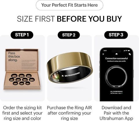 Ultrahuman Air Gold Ring - Smart Health Tracker, Size 12 - Image 2
