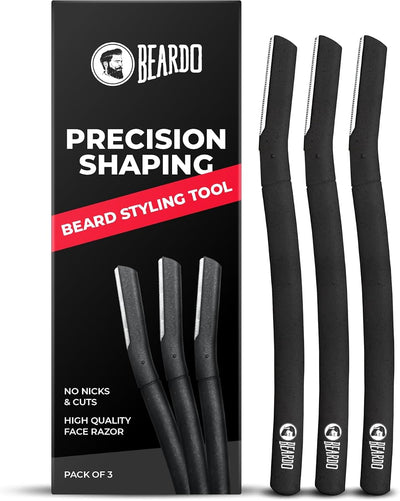 Beardo Beard Styling Razor - Stainless Steel Shaping Tool, Pack of 3