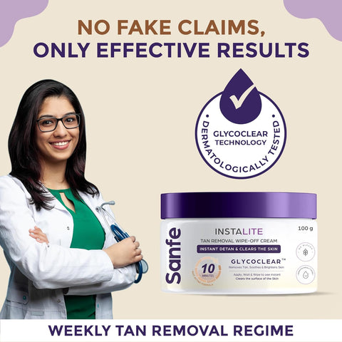 Sanfe Detan Cream Instalite Detan Wipe Off 100 gm
