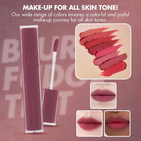 Rom&Nd Blur Fudge Tint 07 Cool Rose Up - Velvety Matte Lip Colour - Image 8