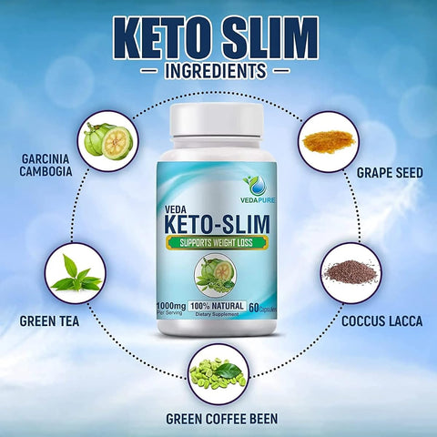Vedapure Keto Slim Capsules - Natural Weight Management Supplement with Garcinia Cambogia and Green Tea - 60 Count - Image 6