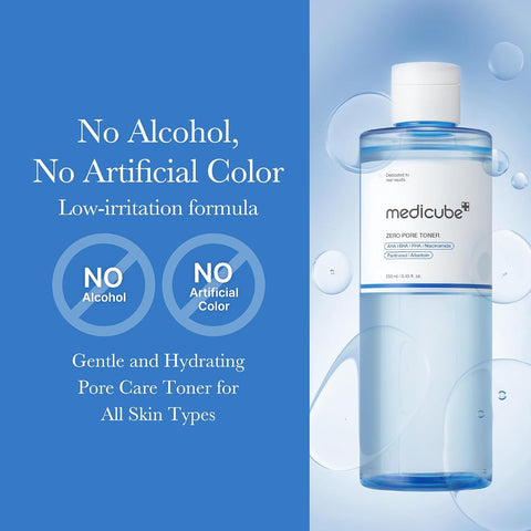Medicube Zero Pore Toner - Exfoliating Blue Water Toner with AHA, BHA, PHA, Niacinamide - 250ml - Image 6
