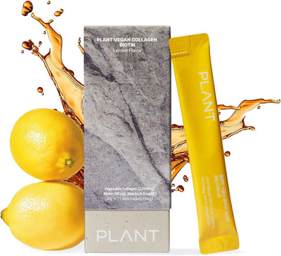PLANT Vegan Liquid Collagen + Biotin - Lemon Flavour, 15 Sachets