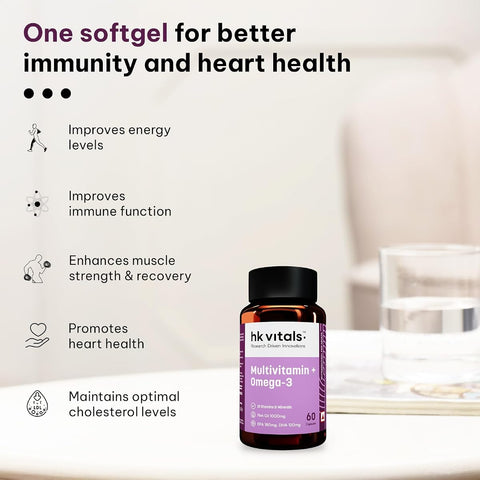 HK Vitals Multivitamin with Omega-3 Softgel Capsules - 60 Count - Image 3