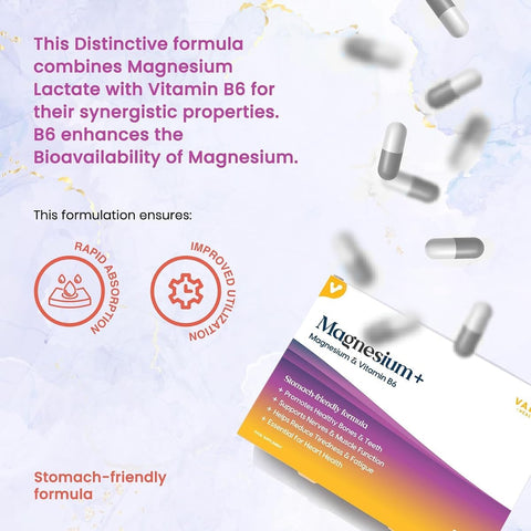 Valeo Magnesium+ with Vitamin B6 Capsules - 56 Count - Image 5