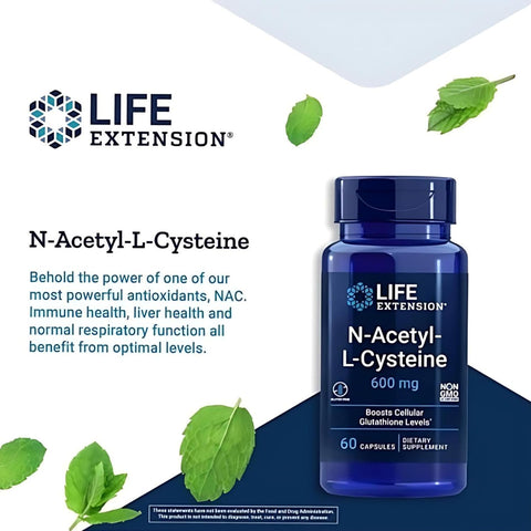 Life Extension N-Acetyl-L-Cysteine, 600 mg, 60 capsules