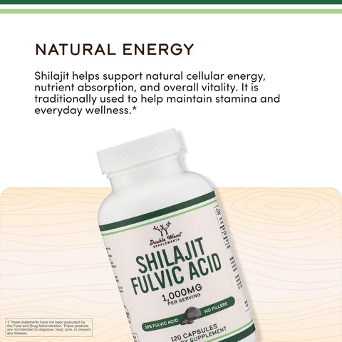 كبسولات راتنج شيلاجيت من دبل وود للمكملات الغذائية، 120 كبسولة