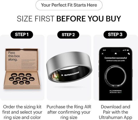 Ultrahuman Ring AIR - Smart Health Tracker, Raw Titanium, Size 14 - Image 2