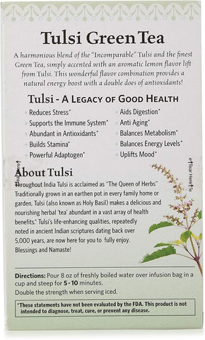ORGANIC INDIA Tulsi Green Classic Herbal Tea - 25 Bags - Image 2
