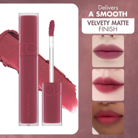 Rom&Nd Blur Fudge Tint 07 Cool Rose Up - Velvety Matte Lip Colour - Image 5