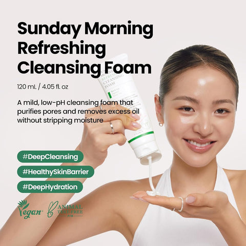 AXIS-Y Sunday Morning Refreshing Cleansing Foam - pH 5.5 Deep Cleanser, 120ml - Image 2
