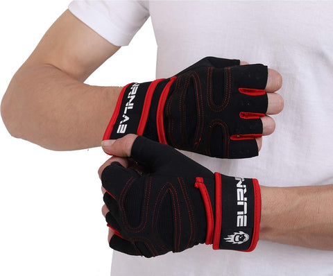 Burnlab Gym Gloves with Wrist Support - Red Medium Size