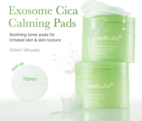 Medicube Exosome Cica Calming Pads with Tea Tree & Centella Asiatica - 100 Vegan Pads - Image 2