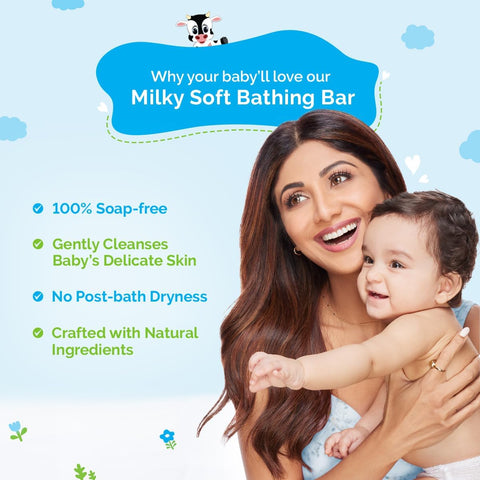 Mamaearth Milky Soft Baby Bathing Bar with Oats, Milk & Calendula - 75g x 2 - Image 4