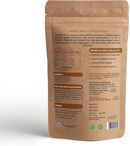 Herbal Max Safed Musli Powder - Organic Herbal Supplement - 100g - Image 6