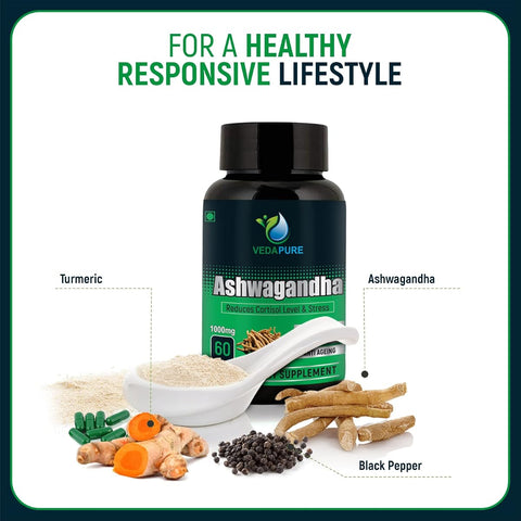 Vedapure Ashwagandha Herbal Capsules - 800 mg, 60 Count - Image 5