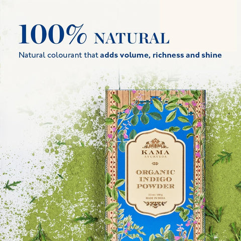 Kama Ayurveda Organic Indigo Hair Colour Powder, 100g - Image 2