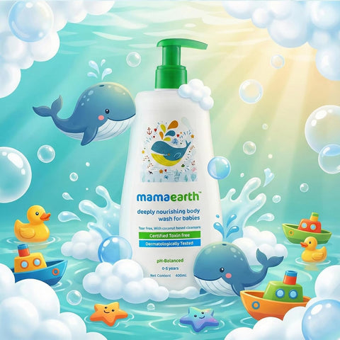 Mamaearth Deeply Nourishing Baby Body Wash - Coconut Oil & Aloe Vera Formula, 400ml - Image 5