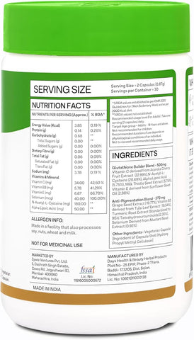 Oziva Plant Based Glutathione Builder - Skin Brightening Capsules, 60 Count - Image 8