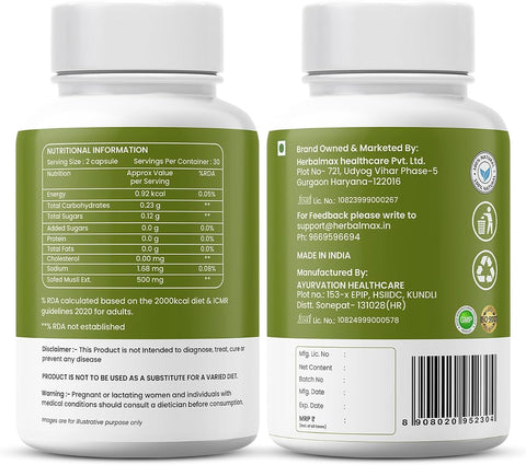 Herbal Max Safed Musli Capsules - 800mg, 60 Capsules - Image 8