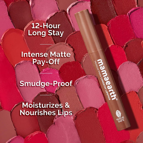 Mamaearth Moisture Matte Lipstick - Shade 04 Cinnamon Nude, with Avocado Oil & Vitamin E, 2g - Image 3