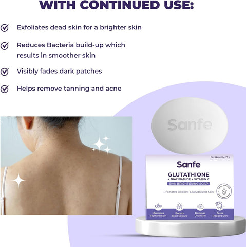 Sanfe Glutathione Niacinamide Vitamin C Brightening Soap 75gm