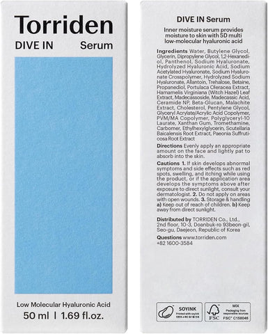 Torriden Dive In Low-Molecular Hyaluronic Acid Serum - Fragrance-Free, Vegan - 50ml - Image 8