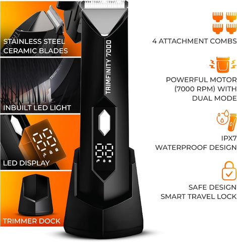 Urban Gabru Trimfinty 7000 - Men's Waterproof Body Trimmer with Ceramic Blades - Image 8