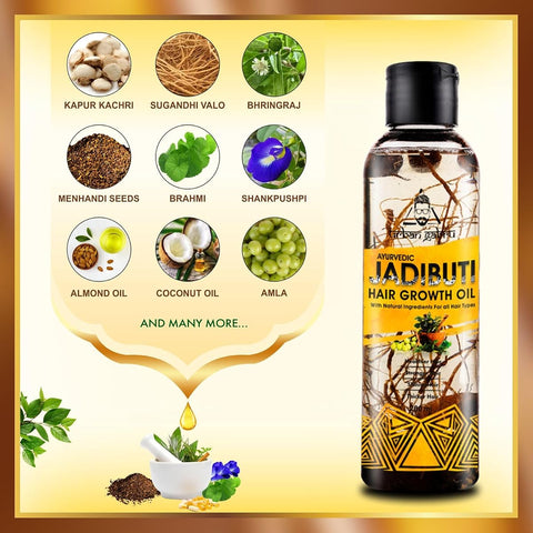 Urban Gabru Ayurvedic Jadibuti Hair Oil - Natural Herb Infused, 200ml - Image 3