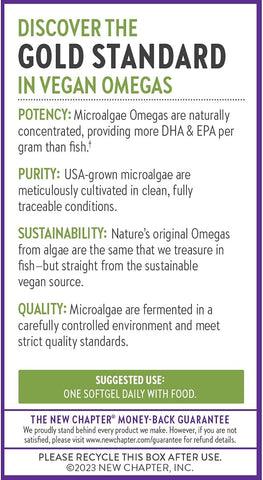 New Chapter Vegan Omega-3 Complex - Algae Oil DHA/EPA/DPA - 30 Softgels - Image 7