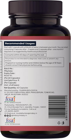 Miduty Betaine HCl + Pepsin - Digestive Health Support - 60 Capsules - Image 3