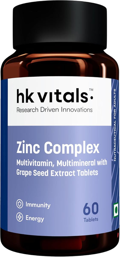 HK Vitals Zinc Supplements with Vitamin C & D3 - 60 Tablets