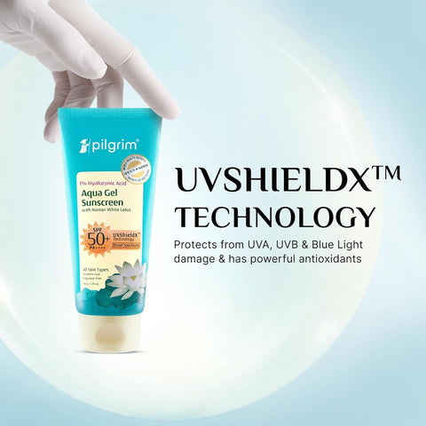Pilgrim 1% Hyaluronic Acid Aqua Sunscreen Gel SPF 50 PA++++ - 50g - Image 3