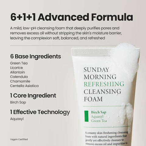 AXIS-Y Sunday Morning Refreshing Cleansing Foam - pH 5.5 Deep Cleanser, 120ml - Image 6