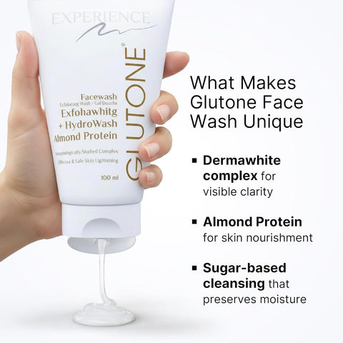 Glutone Face Cleanser with DermaWhite & Hydrolyzed Almond Protein - 100 ml - Image 4