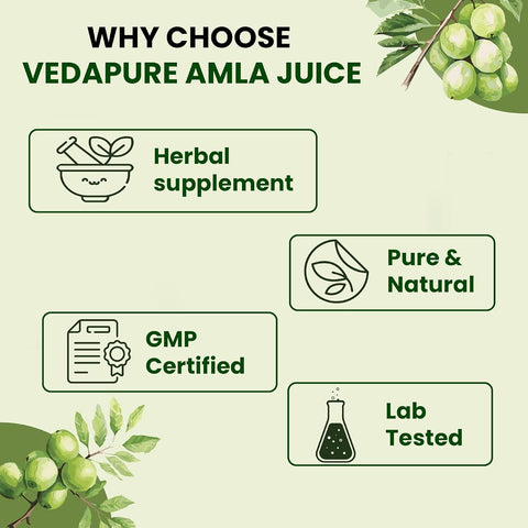 Vedapure Herbal Amla Juice - Natural Immune Booster, 500 ml - Image 2