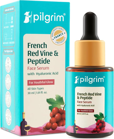 Pilgrim Red Vine Face Serum with Hyaluronic Acid & Peptides - 30ml