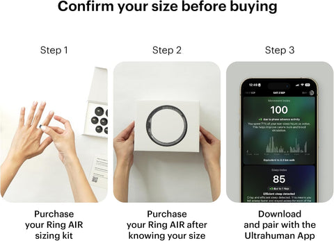 Ultrahuman Ring Air - Raw Titanium (Size 11)