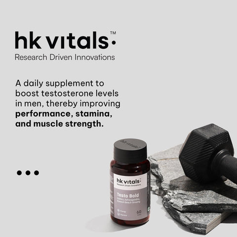 HK Vitals Testo Bold (60 Tablets) | Testosterone Booster For Men | For Energy, Stamina, & Strength